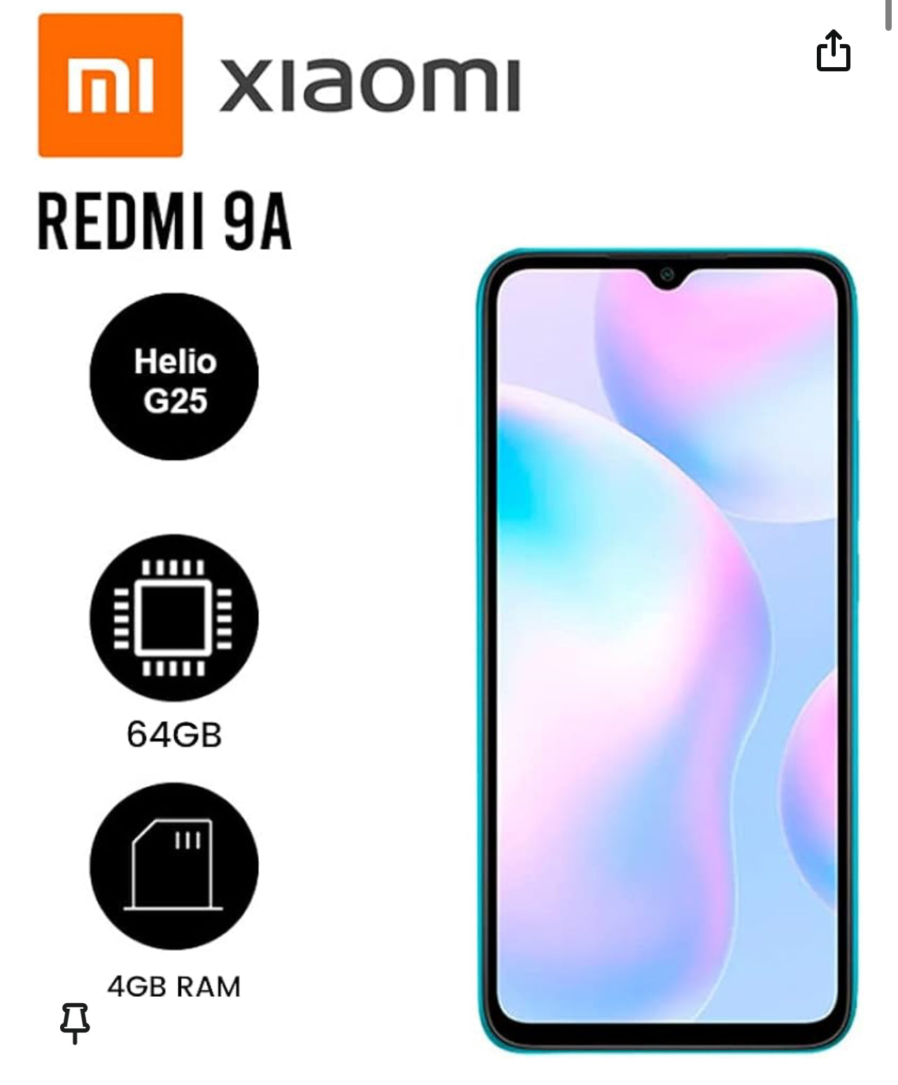 Xiaomi Redmi 9A (64GB+4GB) 4G LTE Unlocked